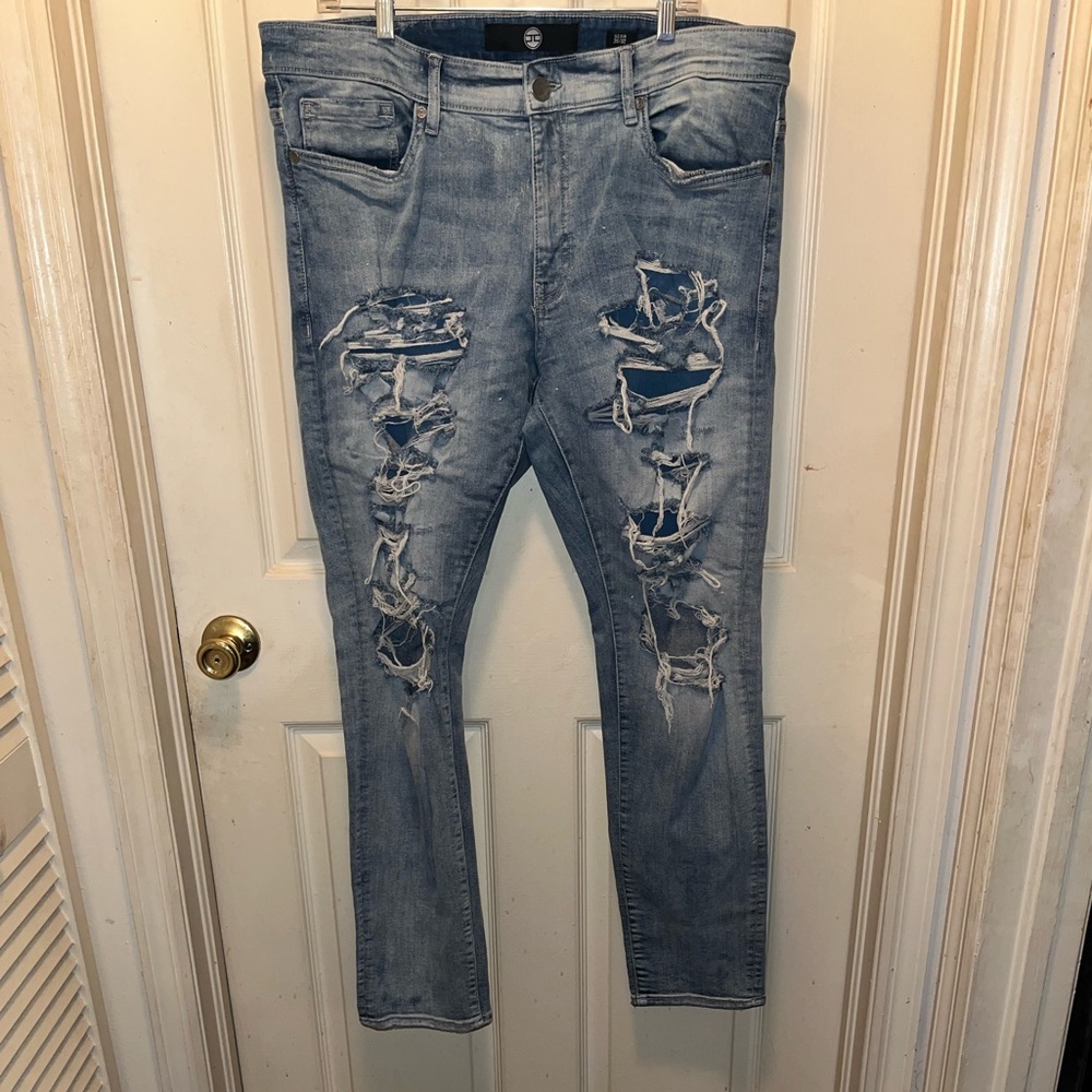 JORDAN CRAIG Men’s Sean Distressed Denim Jeans. Sz 38X32.